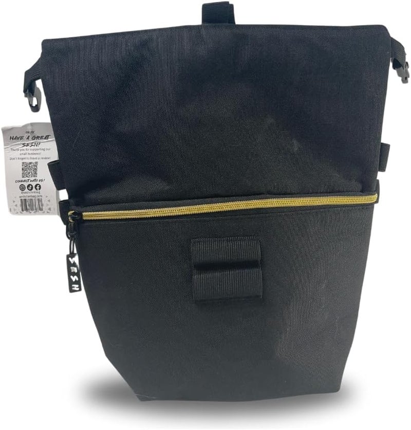 SESH Chalk Bucket - Large Size Chalk Bag for Climbing & Bouldering with Magnetic Closure, 4 Brush Holders, & 2 Side Pockets with Mesh Organizer - Durable - Image 2